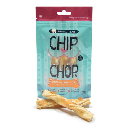 Chip Chops Dental Treats Twisted Chicken Sticks 90g - Rufftail