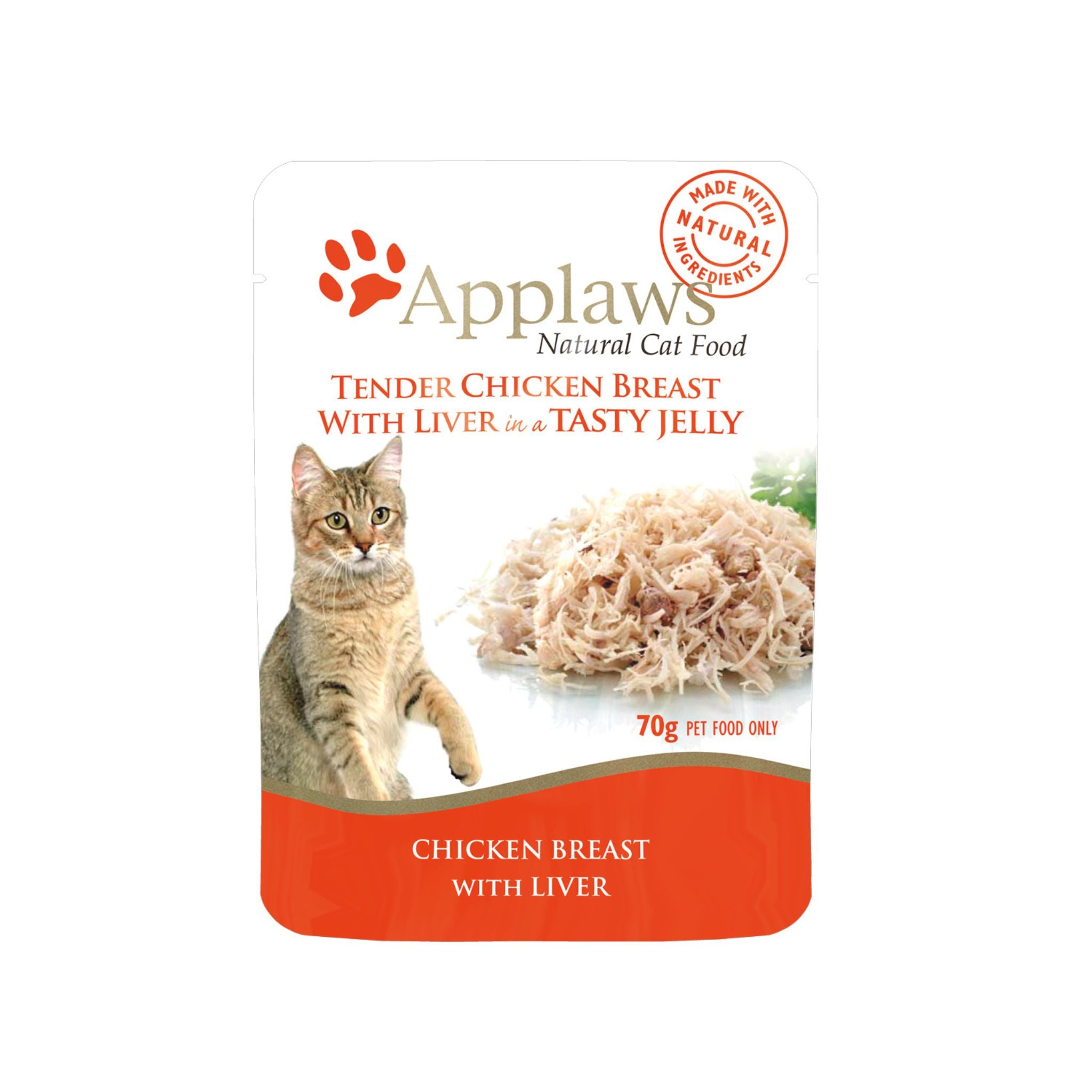 Applaws Cat Wet Food 70g Tender Chicken Breast with Liver in a Tasty Jelly For Cat