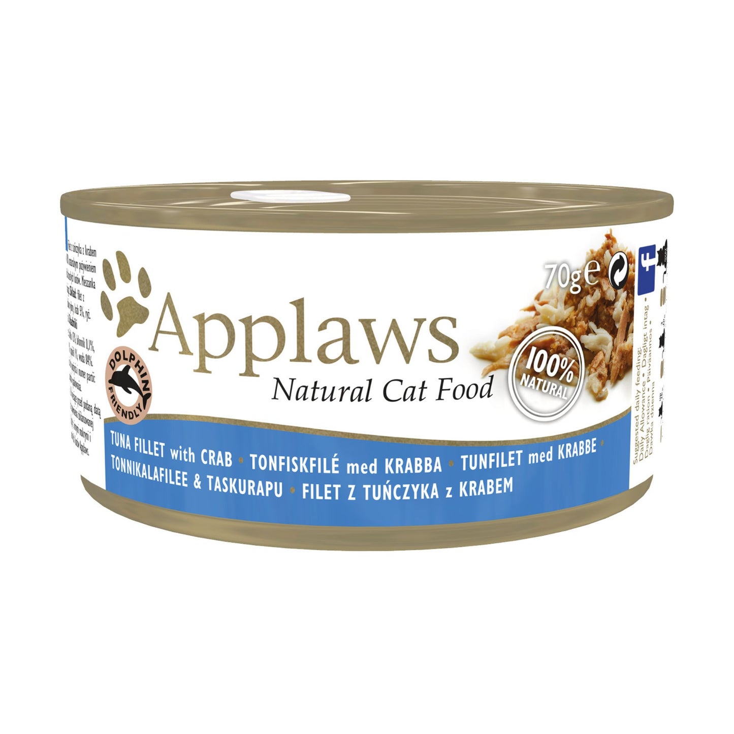 Applaws Cat Wet Food 70g Tuna Fillet with Crab in Broth For Cat