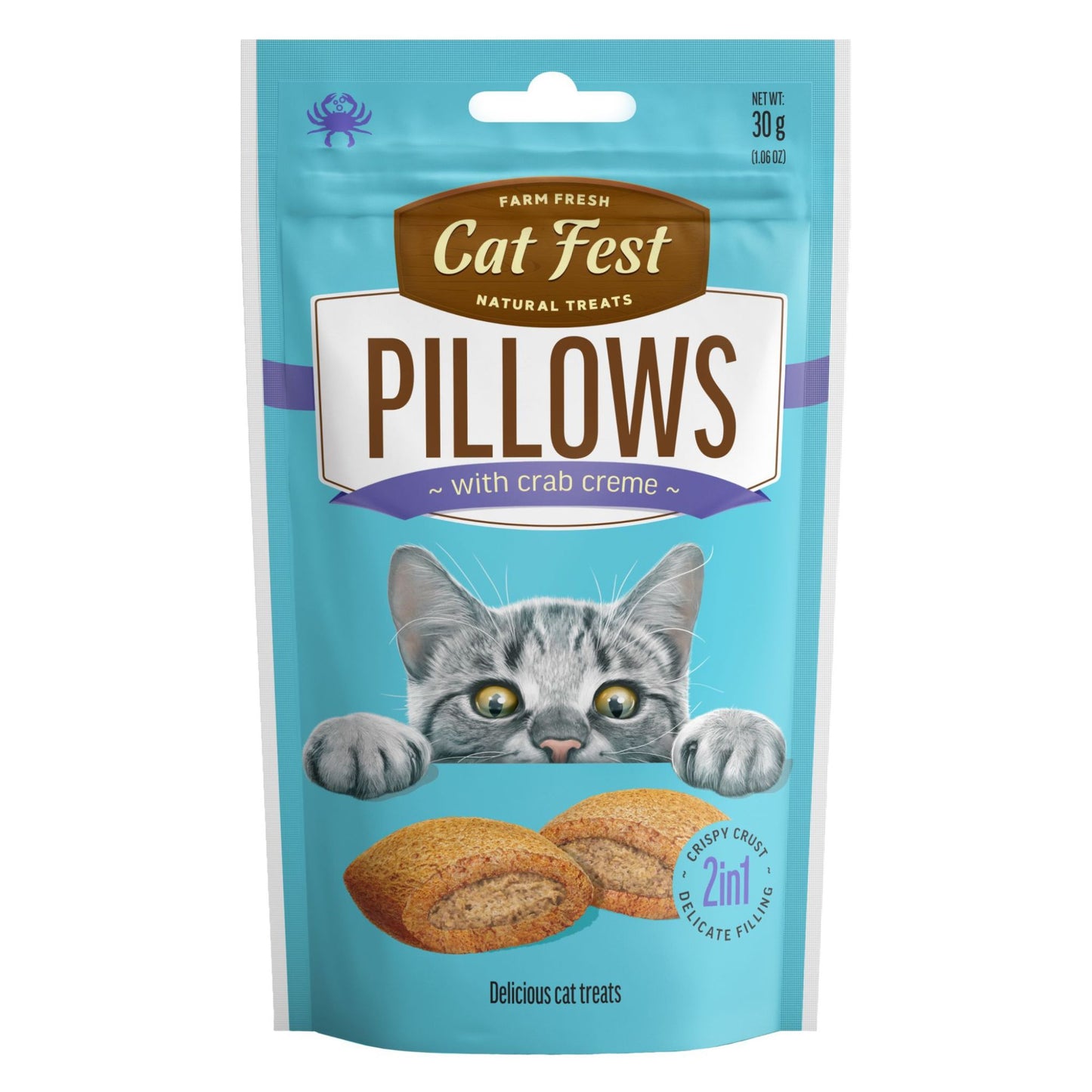 Catfest Pillows with Crab Cream – Healthy Cat Treats for All Breeds