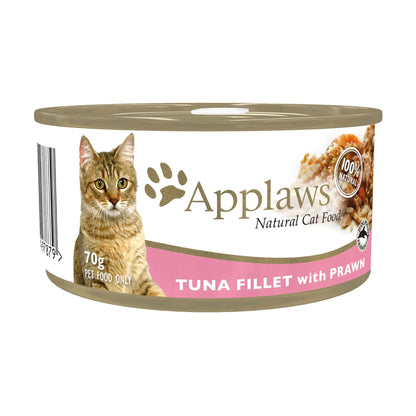 Applaws Cat Wet Food 70g Tuna Fillet and Prawns in Broth For Cat