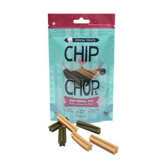 Chip Chops Treats Star Dental Stix Chicken and Green Tea Flavor 100g - Rufftail