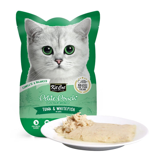 Kit Cat Petite Pouch Complete & Balanced Wet Cat Food - Tuna & White fish in Aspic 70g  For Cats