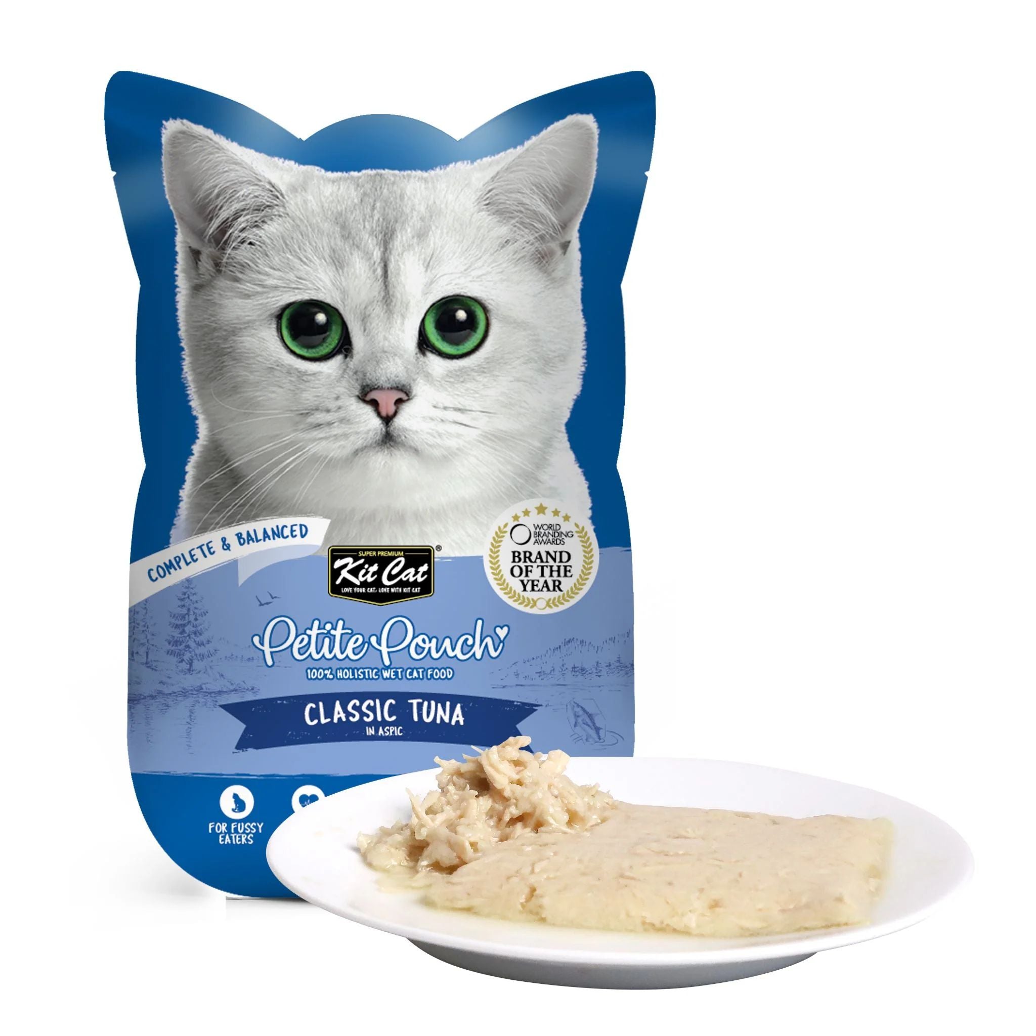 Kit Cat Petite Pouch Complete & Balanced Wet Cat Food - Classic Tuna in Aspic 70g For Cats