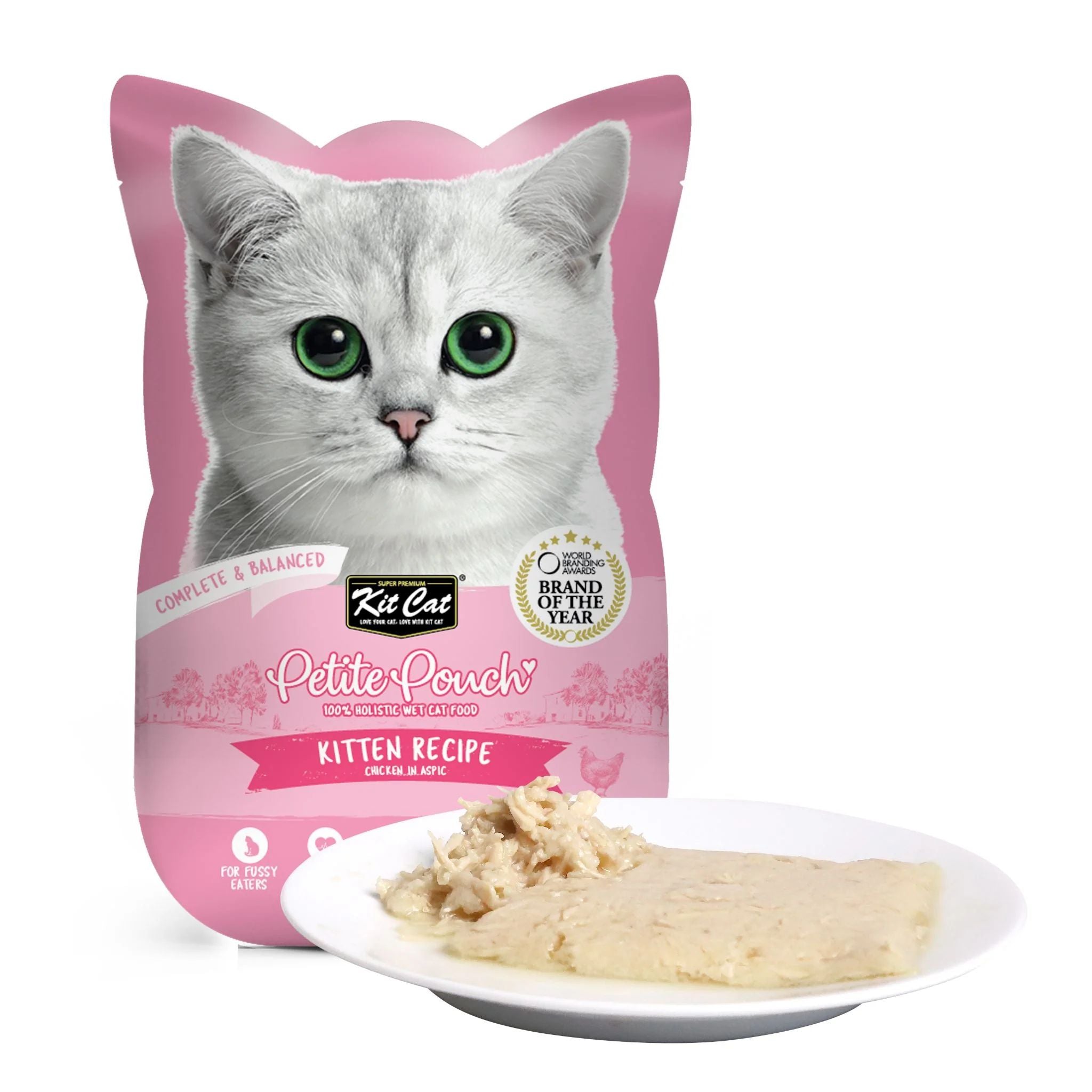 Kit Cat Petite Pouch Complete & Balanced Wet Cat Food - Kitten Chicken in Aspic 70g For Cats