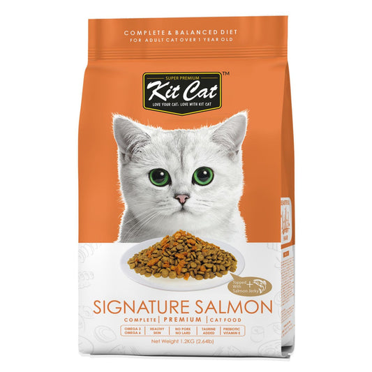 Kit Cat Dry Cat Food Premium Signature Salmon For Adult Pack For Cats