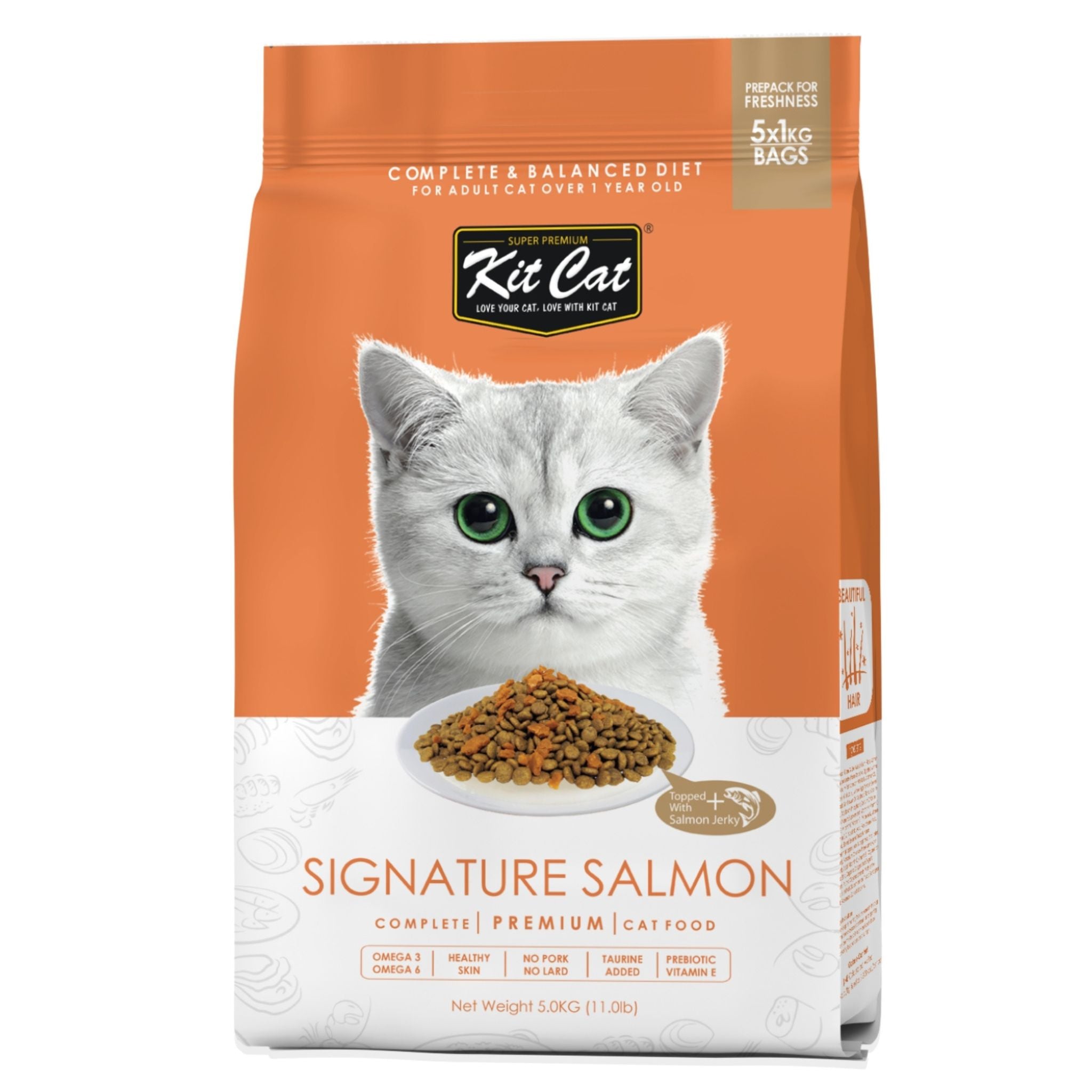 Kit Cat Dry Cat Food Premium Signature Salmon For Adult Pack For Cats