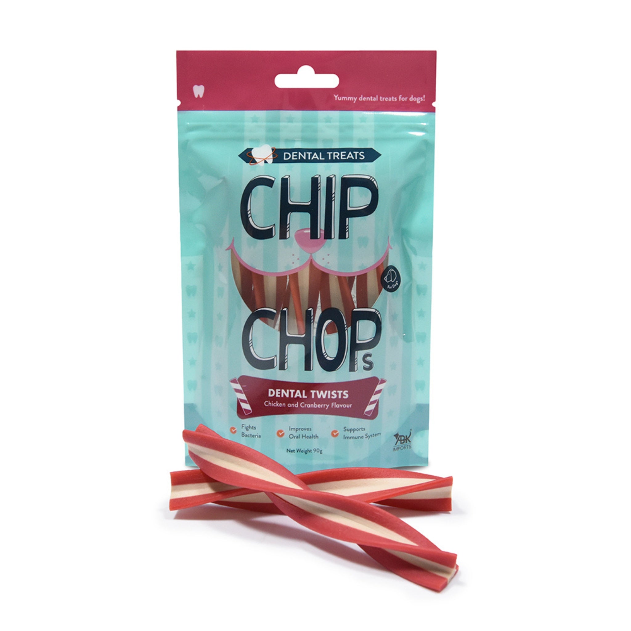 Dental Treats Chicken Chewing Curls With Cranberry 90g