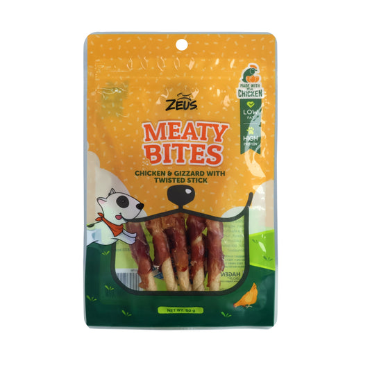 Zeus Meaty Bites Chicken & Gizzard with Twisted Stick 50g