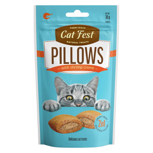 Catfest Pillows with Shrimp Cream - Healthy Cat Treats for All Breeds