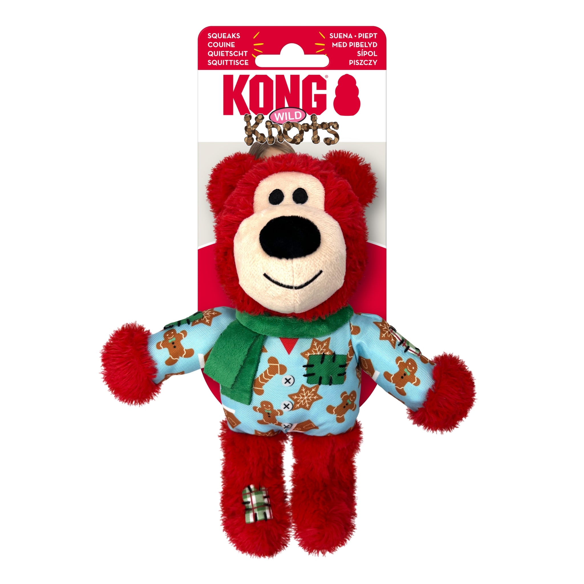 KONG Holiday Wild Knots Bear Dog Toys – Durable & Festive Fun