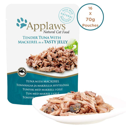 Applaws Cat Wet Food 70g Tender Tuna with Mackerel in a Tasty Jelly For Cat