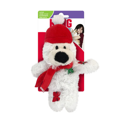 KONG Holiday Softies Bear Cat Toys- Festive & Engaging Toy