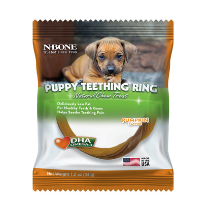 NPIC N-Bone Puppy Teething Ring Puppy Teething Ring Pumpkin Flavor 34g