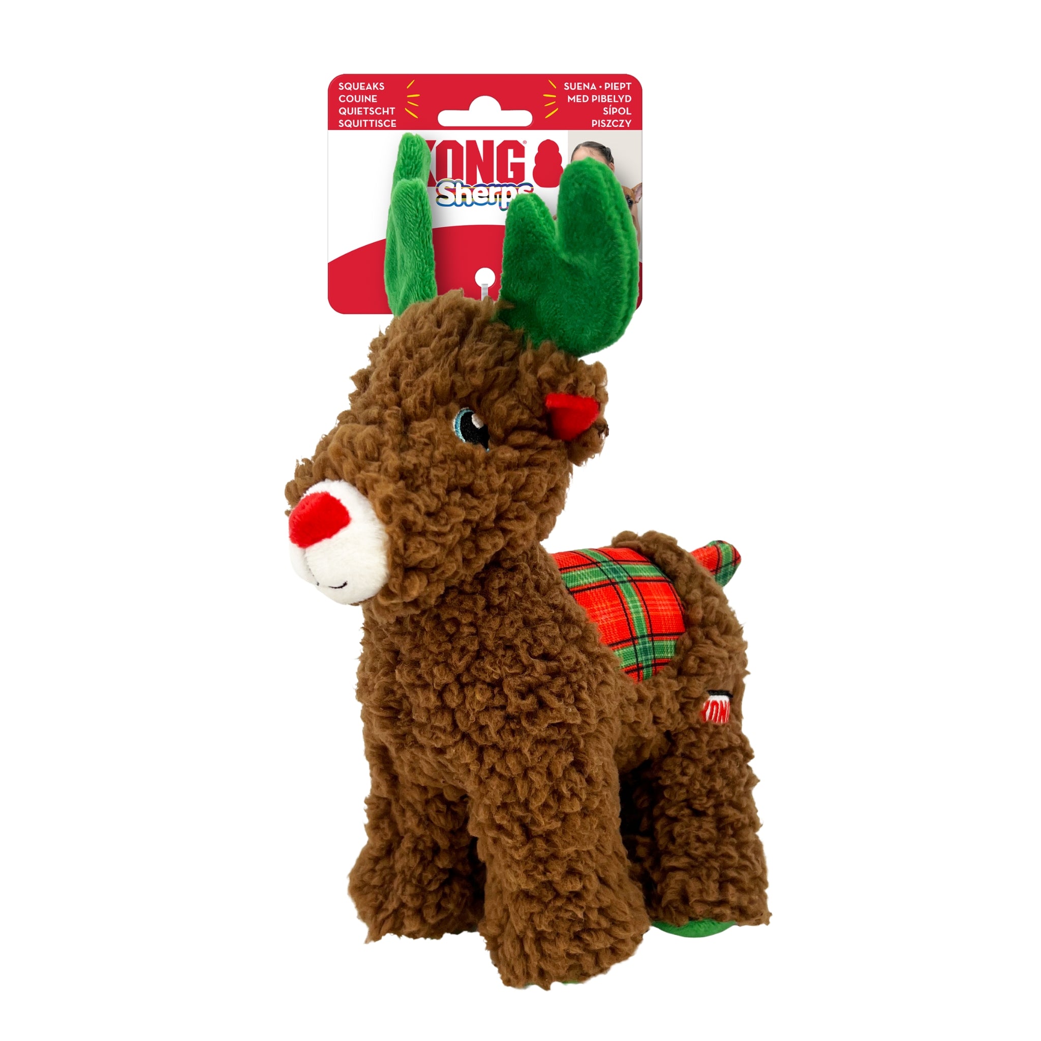 KONG Holiday Sherps Reindeer Toys - Fun & Festive Dog Toys