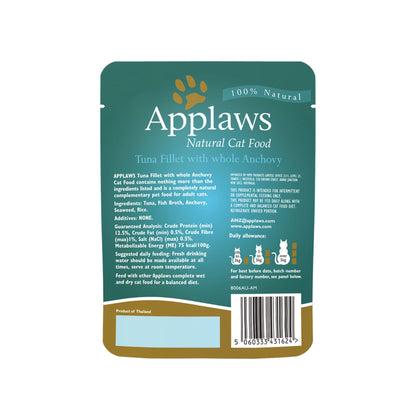 Applaws Cat Wet Food 70g Tuna Fillet with Whole Anchovy in Broth For Cat