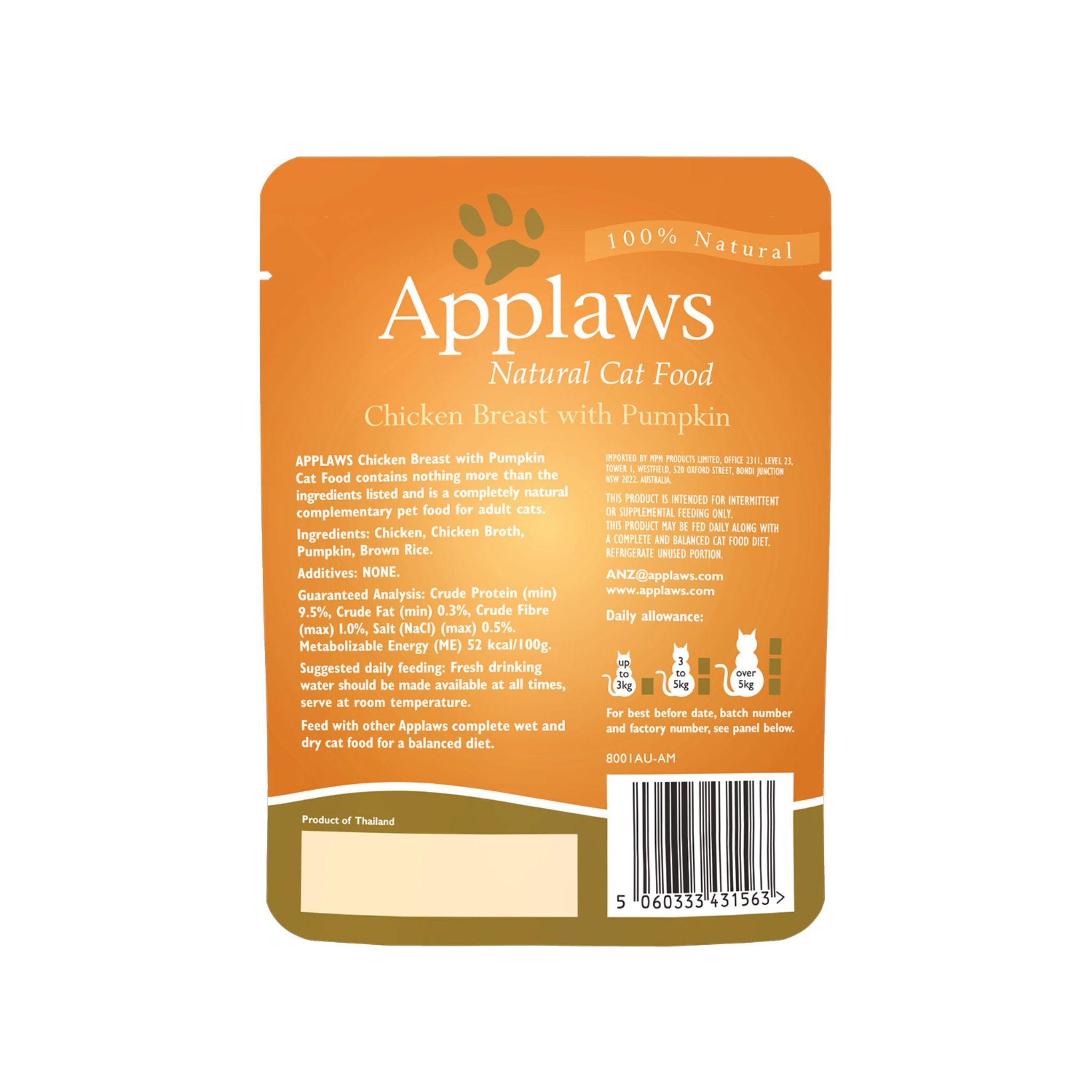 Applaws Cat Wet Food 70g Chicken Breast with Pumpkin in Broth For Cat