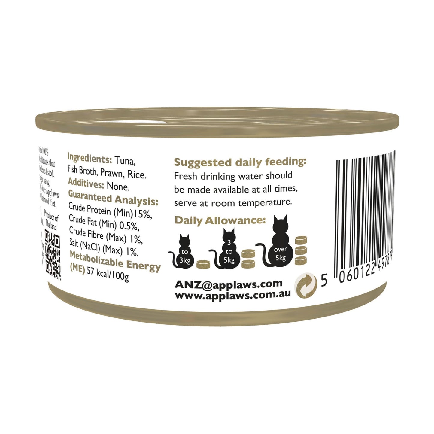 Applaws Cat Wet Food 70g Tuna Fillet and Prawns in Broth For Cat