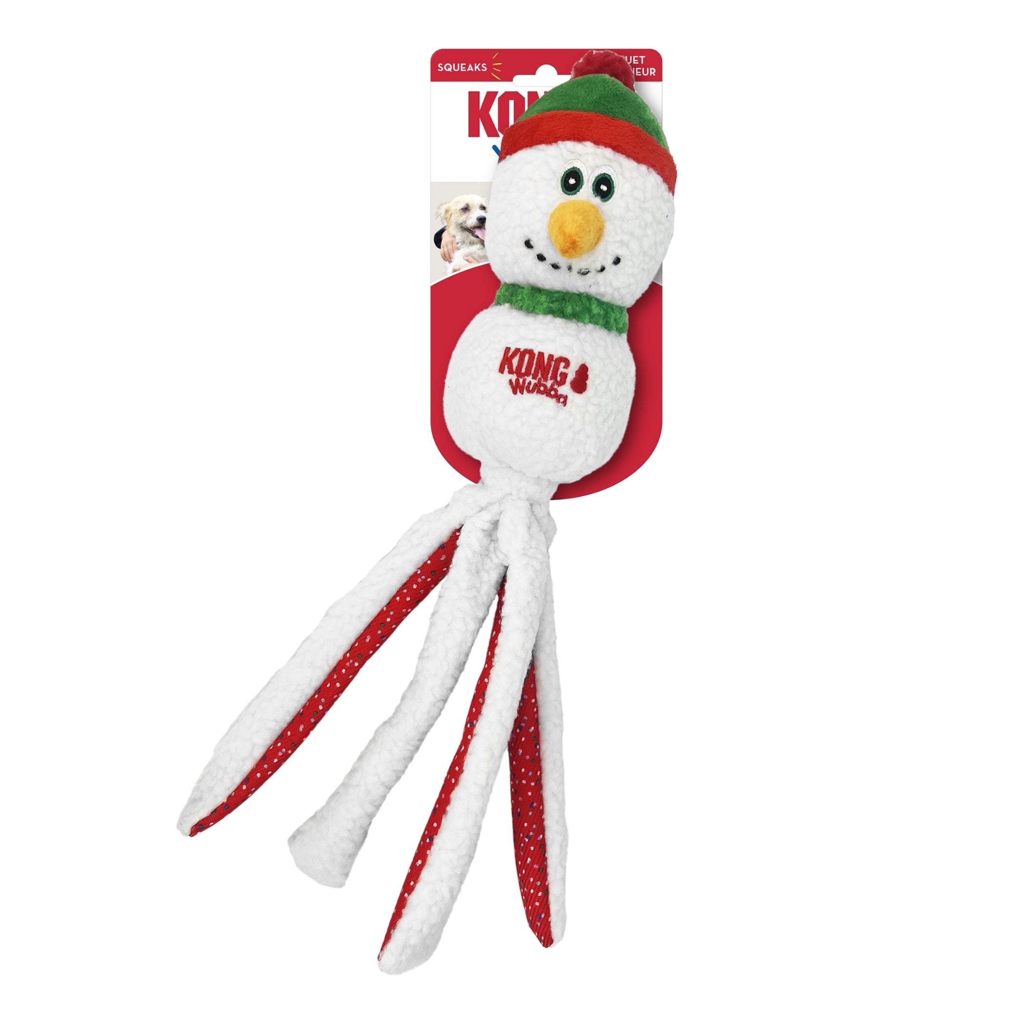 KONG Christmas Wubba Dog Toy – Festive Fun with Long Tails