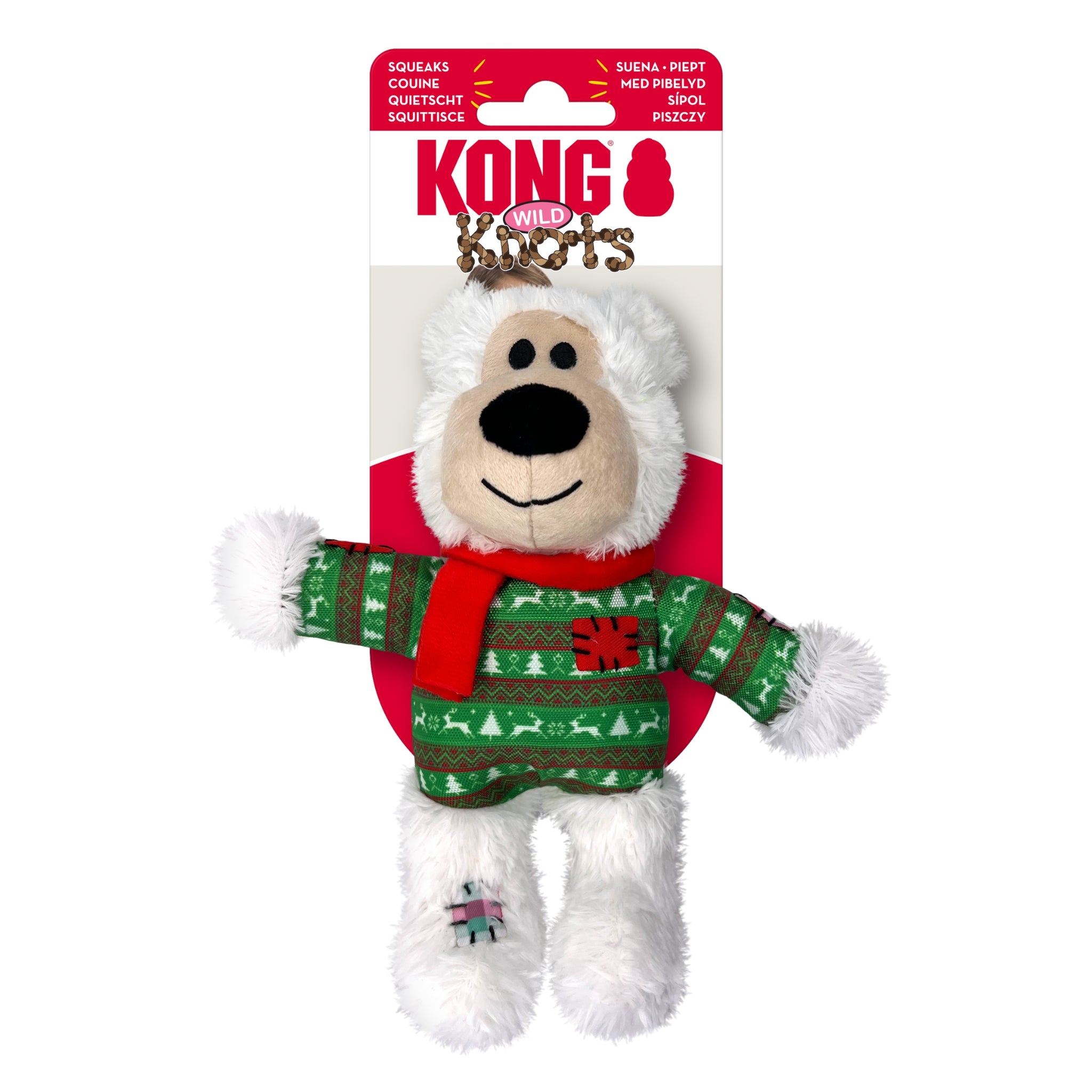 KONG Holiday Wild Knots Bear Dog Toys – Durable & Festive Fun