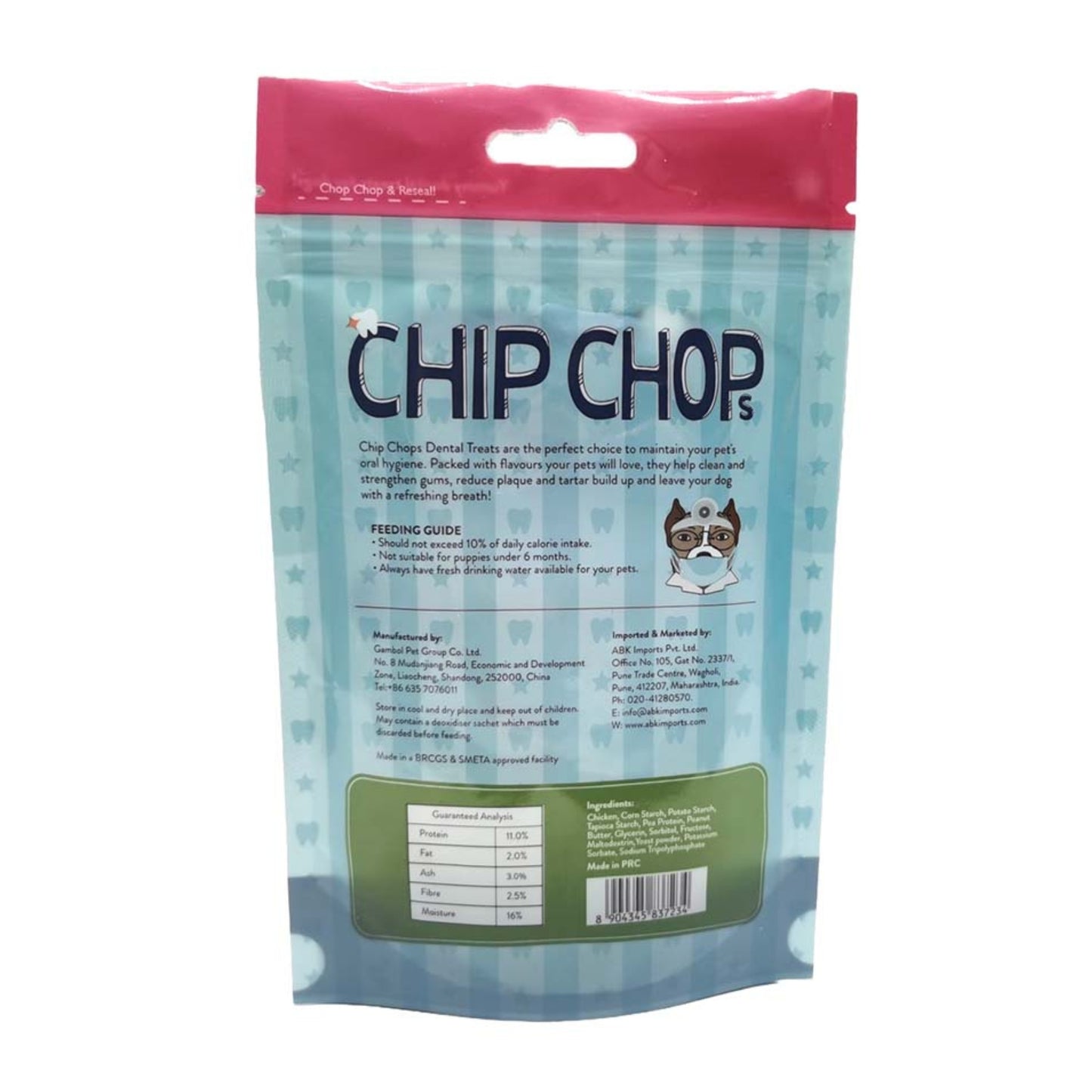 Chip Chops Dental Treats Peanut Butter Roll With Real Chicken 80g - Rufftail