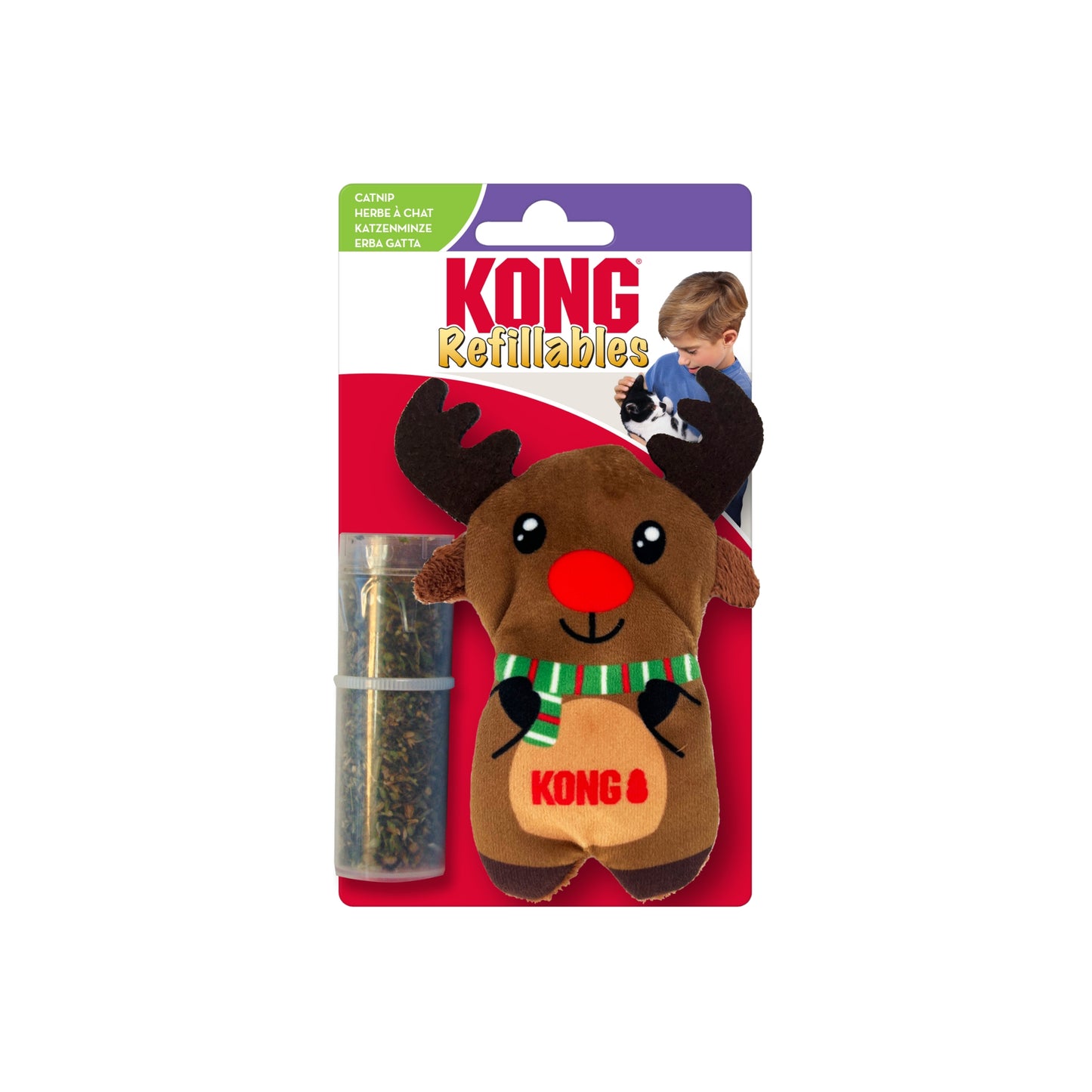 KONG Holiday Refillables Reindeer Cat Toys: Fun & Engaging Toys