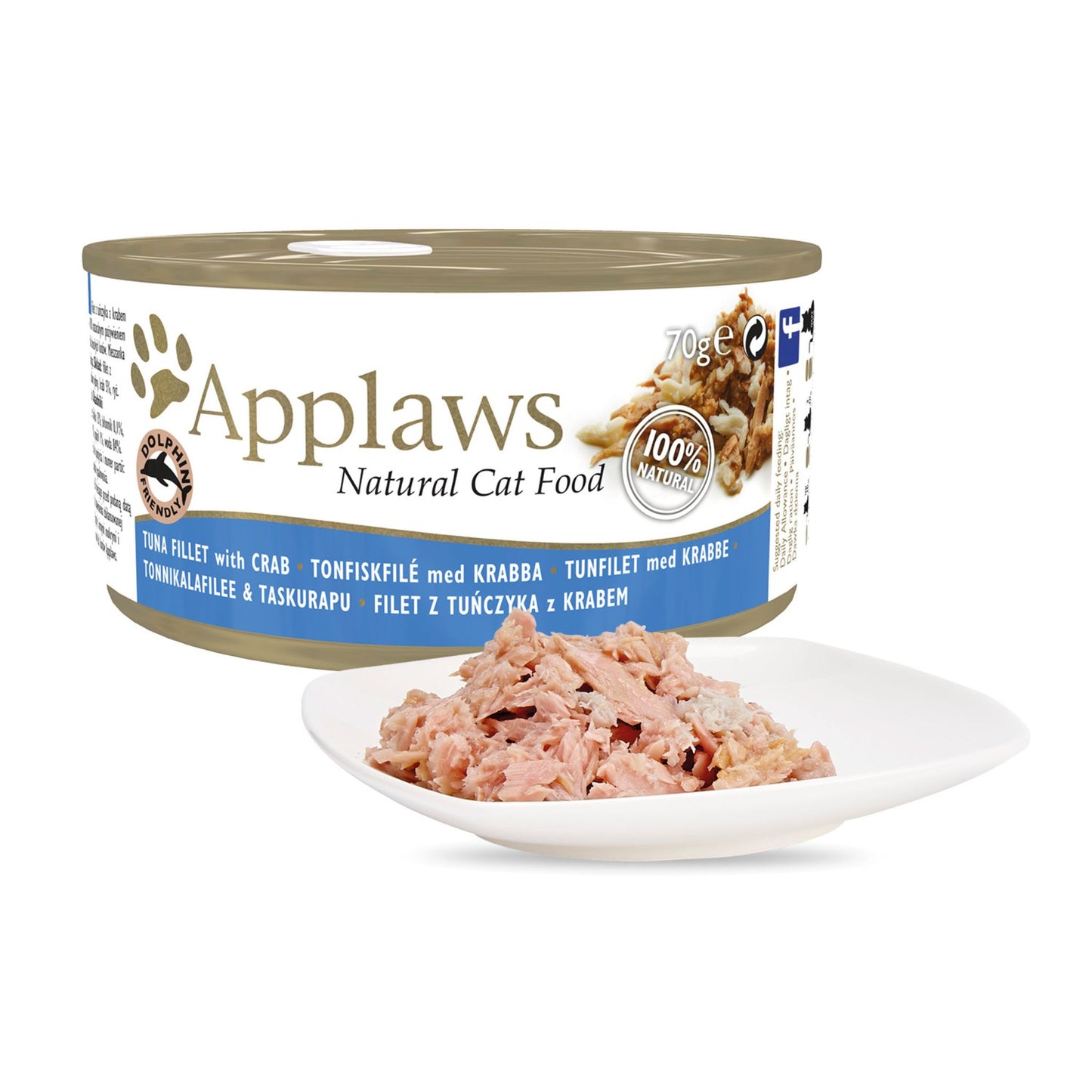 Applaws Cat Wet Food 70g Tuna Fillet with Crab in Broth For Cat