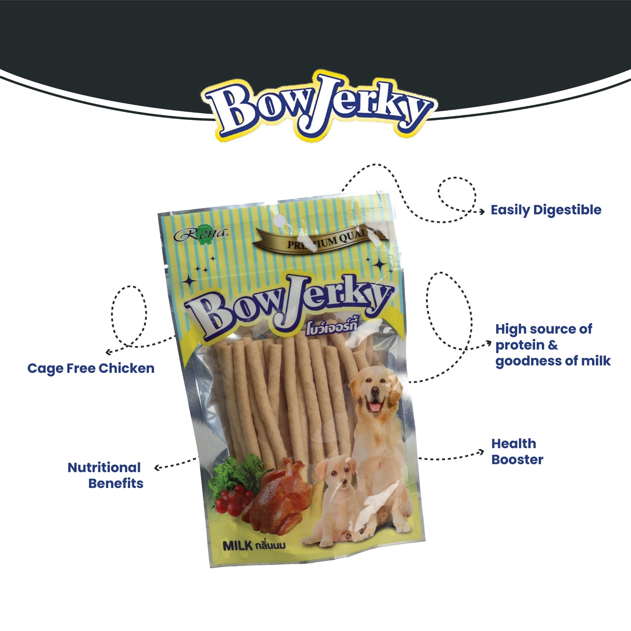 Rena BowJerky Milk Sticks 200g