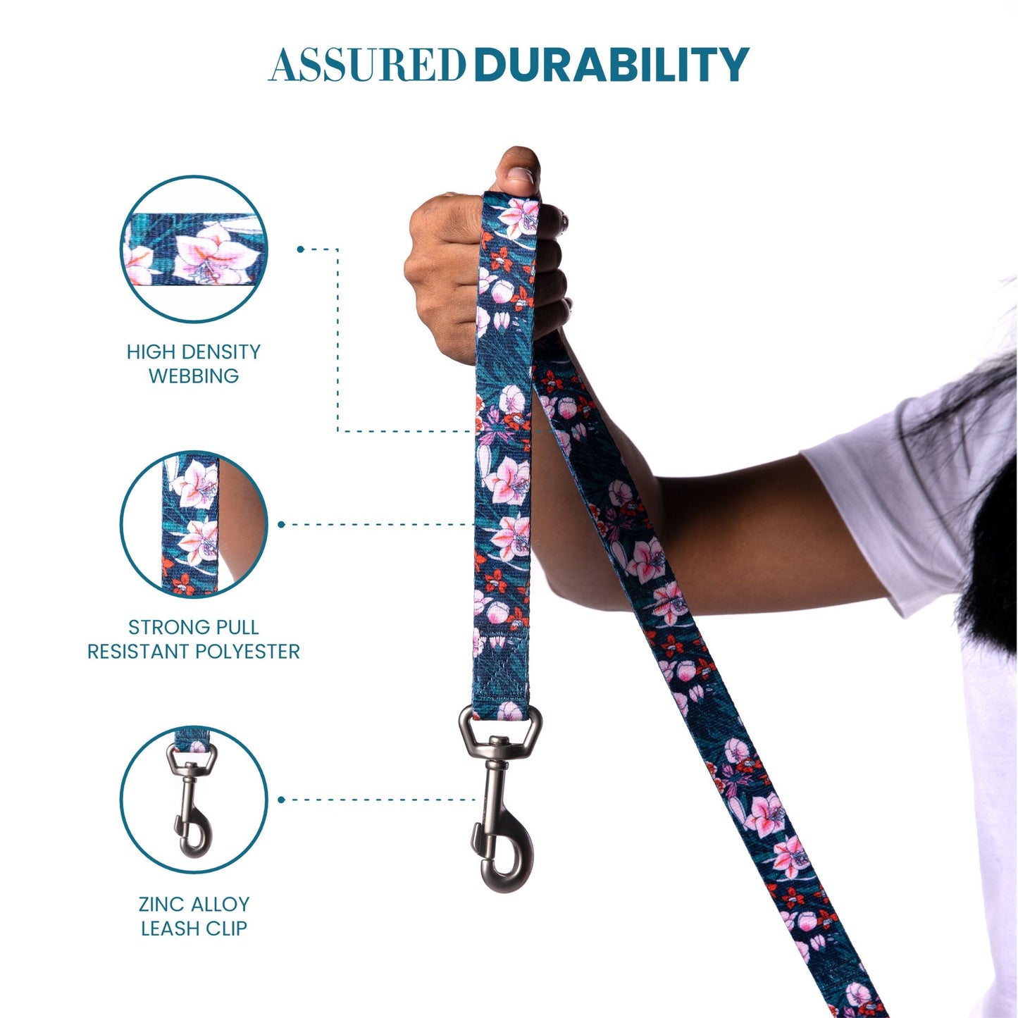 Truelove Floral Pet Leash,multi-handle For Dogs - Rufftail