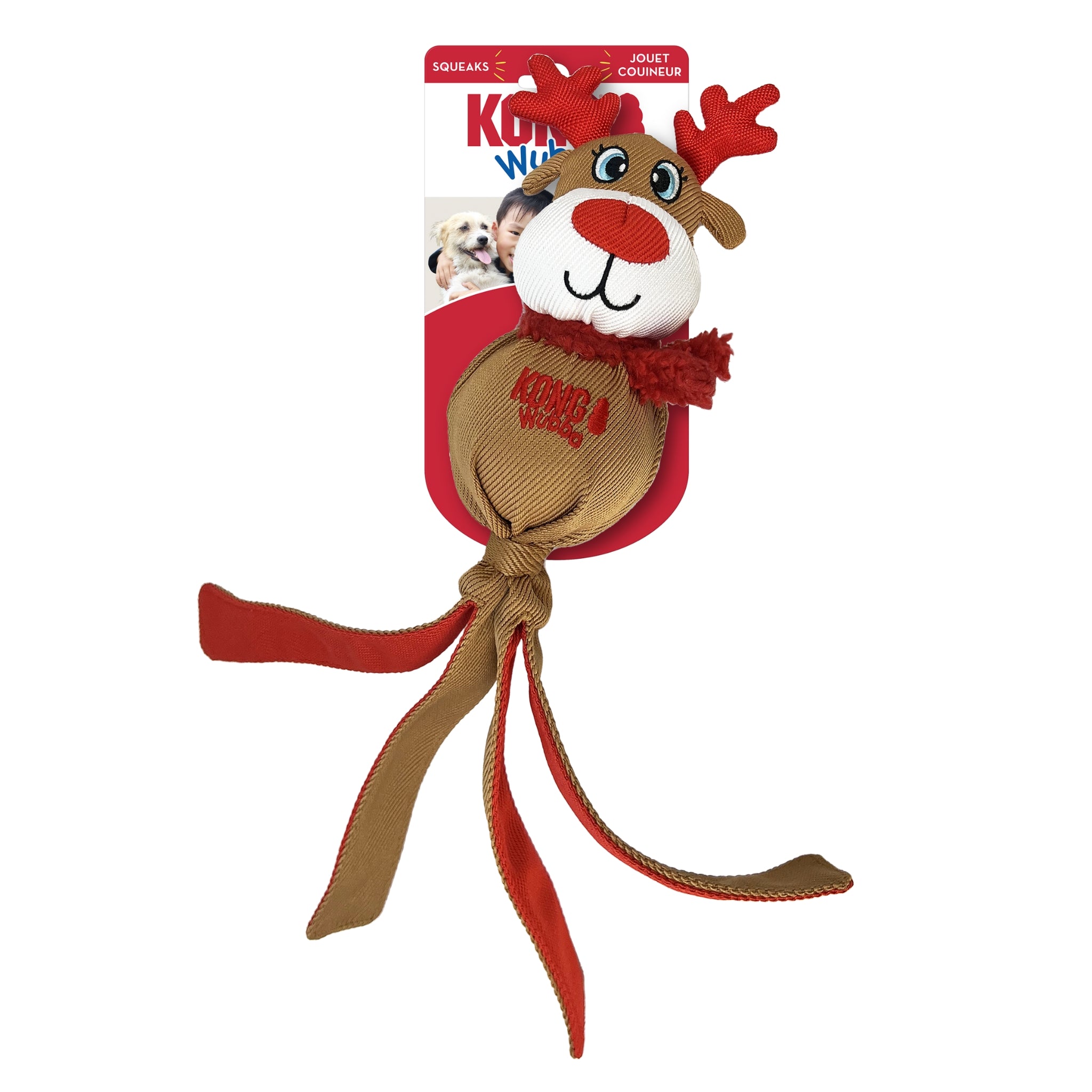 KONG Christmas Wubba Dog Toy – Festive Fun with Long Tails