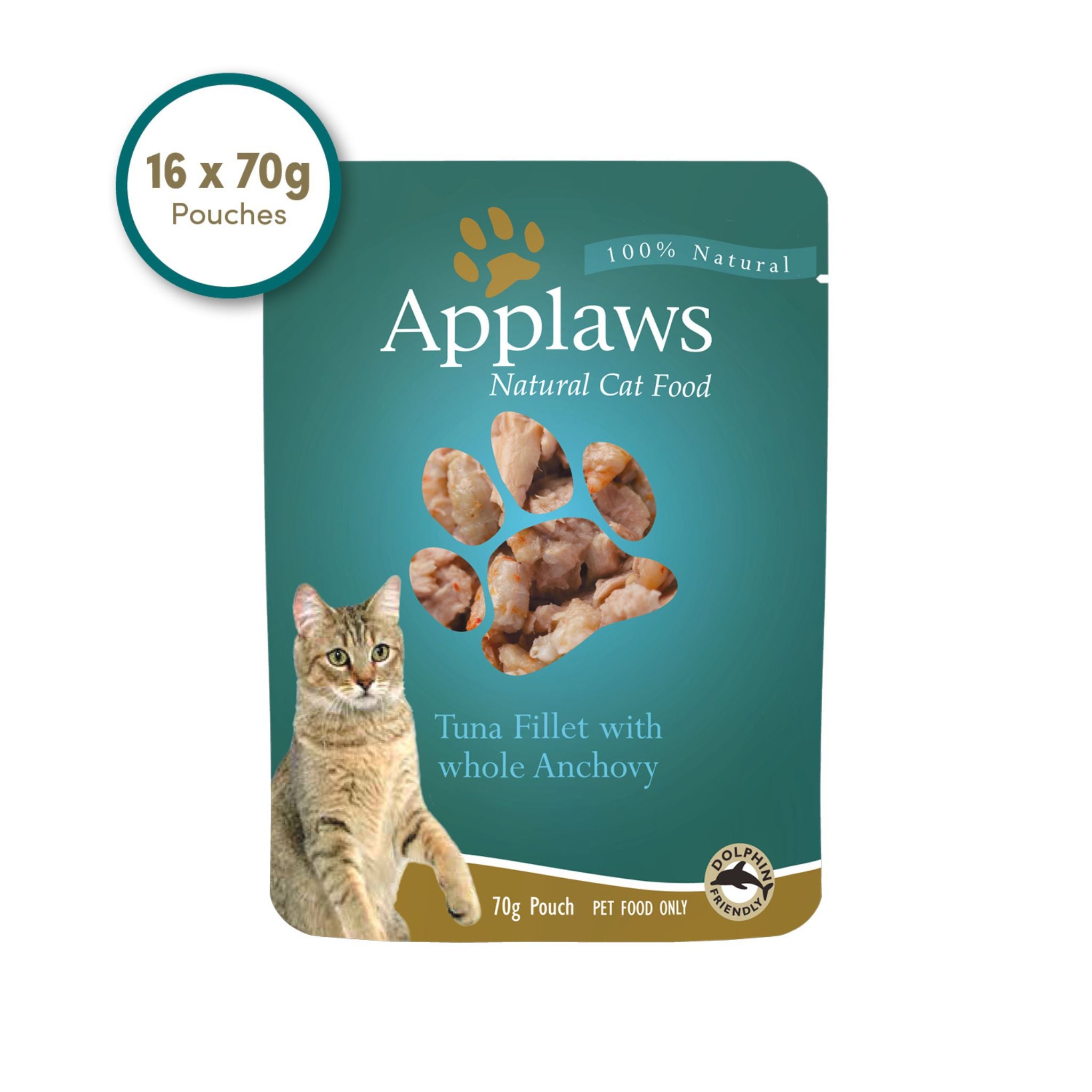 Applaws Cat Wet Food 70g Tuna Fillet with Whole Anchovy in Broth For Cat