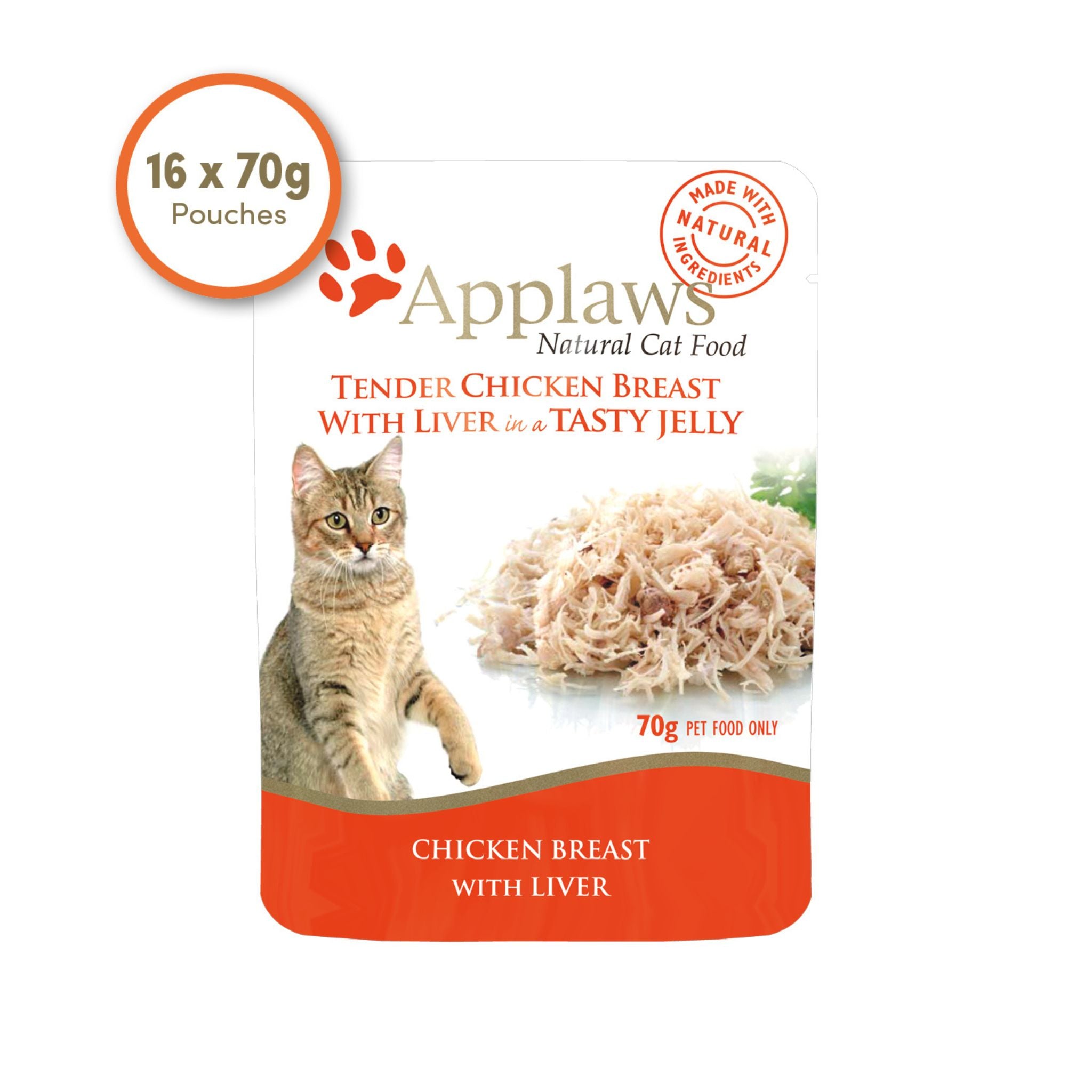 Applaws Cat Wet Food 70g Tender Chicken Breast with Liver in a Tasty Jelly For Cat