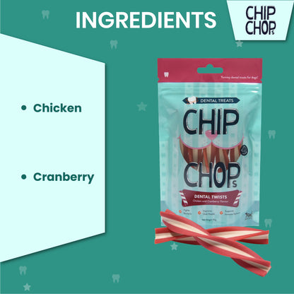 Dental Treats Chicken Chewing Curls With Cranberry 90g