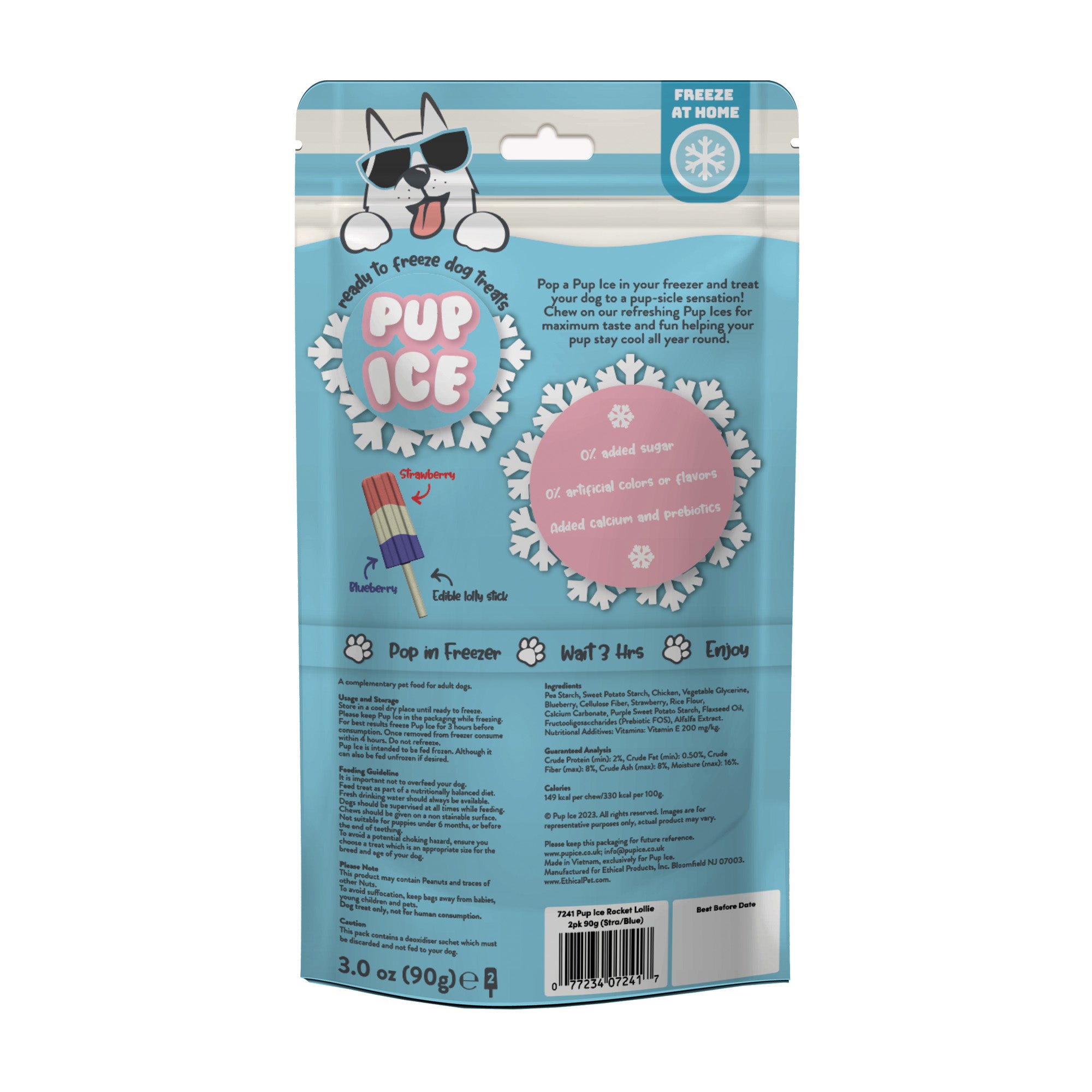 Imaginelles Pup Ice Rocket Lollies Blueberry & Strawberry 90 g - Rufftail