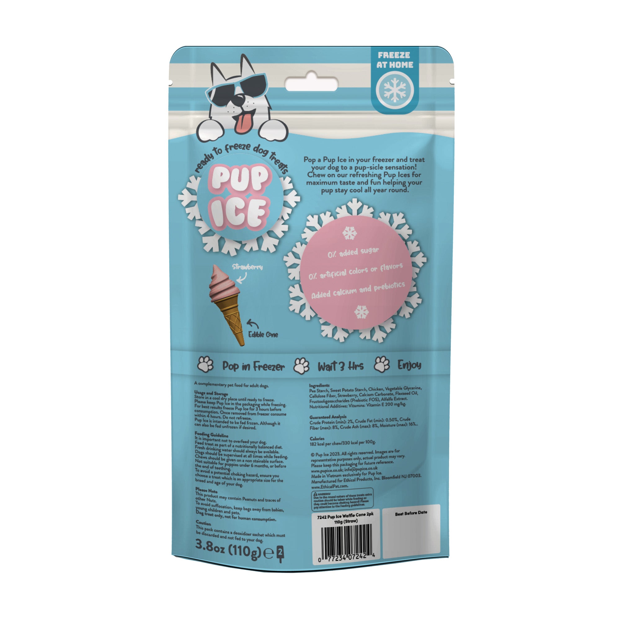 Imaginelles Pup Ice Waffle Cones Vanilla & Peanut butter 110g - Rufftail