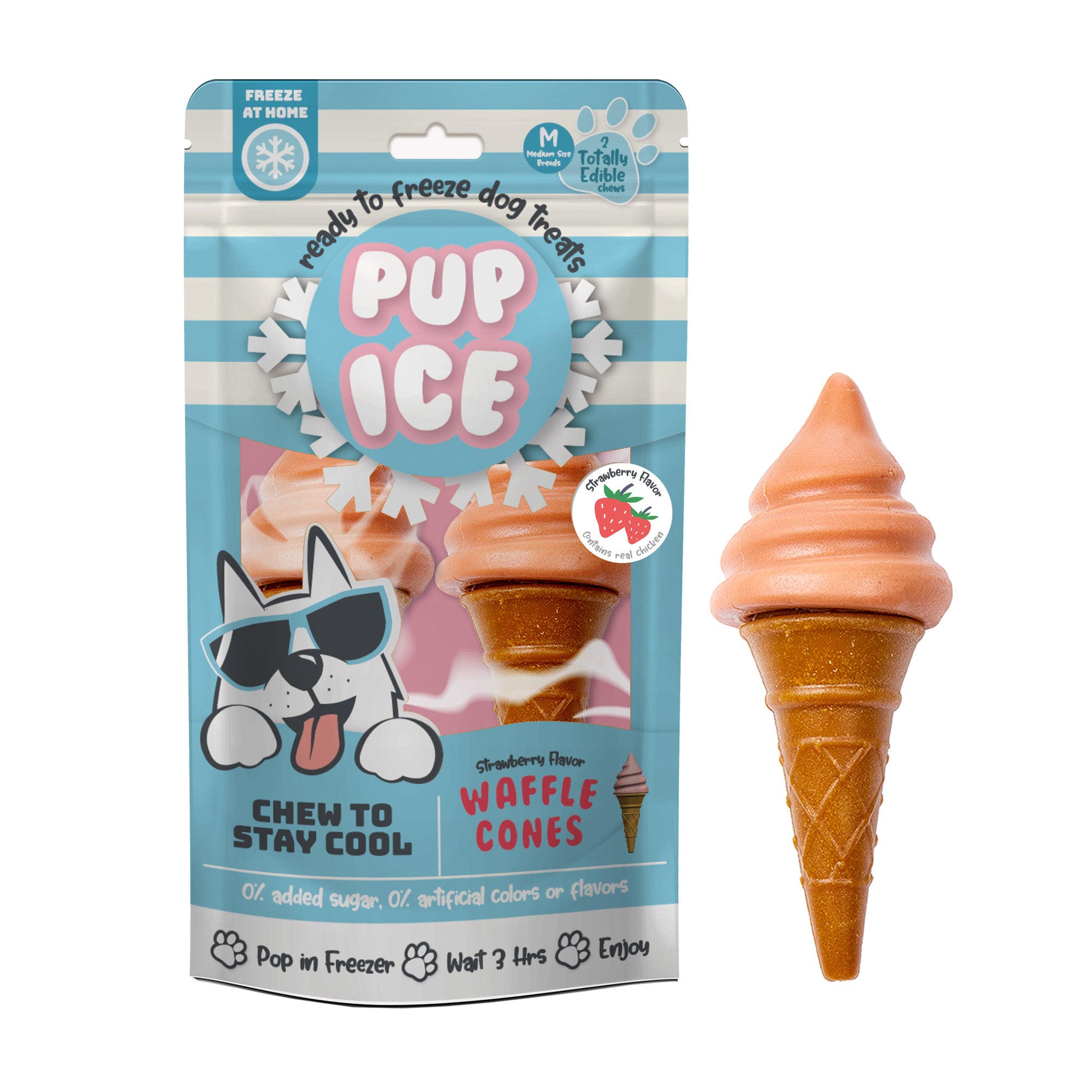 Imaginelles Pup Ice Waffle Cones Vanilla & Peanut butter 110g - Rufftail