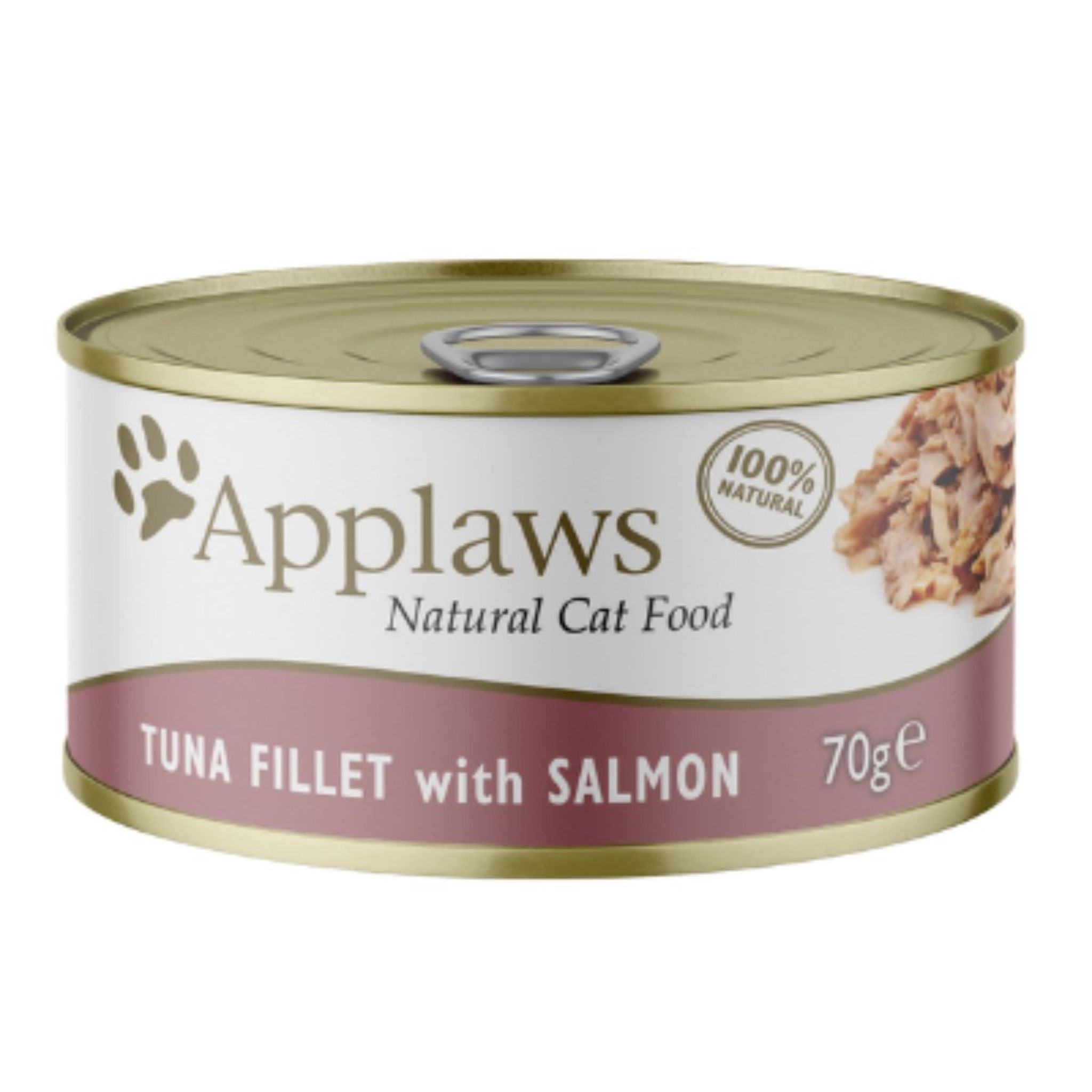 Applaws Cat Wet Tin Food Tuna Fillet with Salmon in Broth 70 Gm For Cats