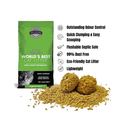 World's Best Cat Litter Original Clumping formula Flushable, Quick Clumping and Easy Scooping For Cats